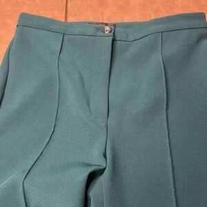 ANN TAYLOR SIZE 2 FLARE SEAMED PANTS TROUSERS FOREST GREEN EXCELLENT CONDITION